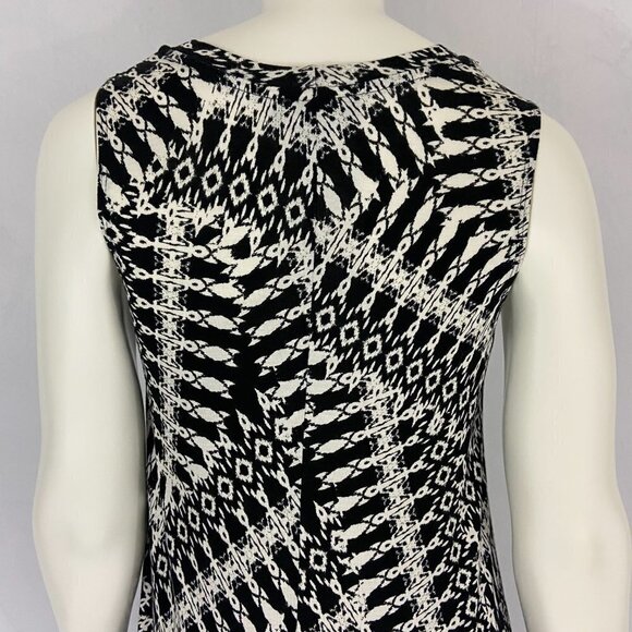 BCX Women's Dress Size Medium A Line Sleeveless Knee Length Black & White Casual - Picture 5 of 8